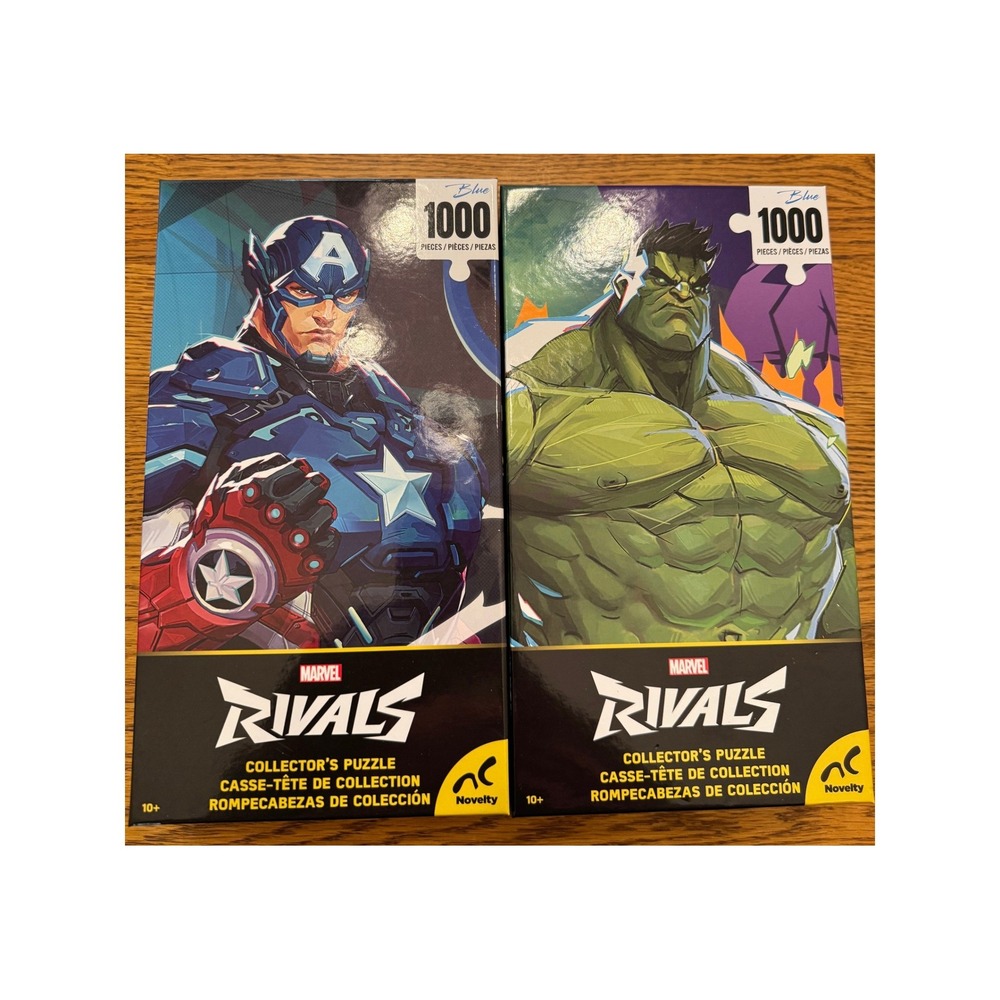 NEW Set of 2 Novelty Marvel Rivals Jigsaw Puzzle 1000 piece Hulk Captain America